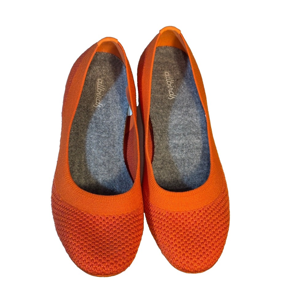 Allbirds Tree Breezers Knit Ballet Flats Women's Size 8  Buoyant Orange comfort